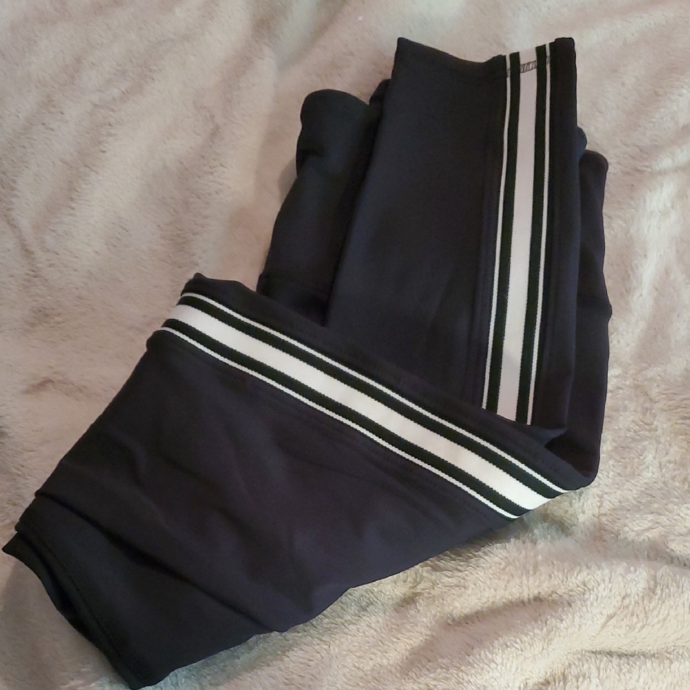 Marika Navy Leggings with White Stripes - Picture 4 of 4